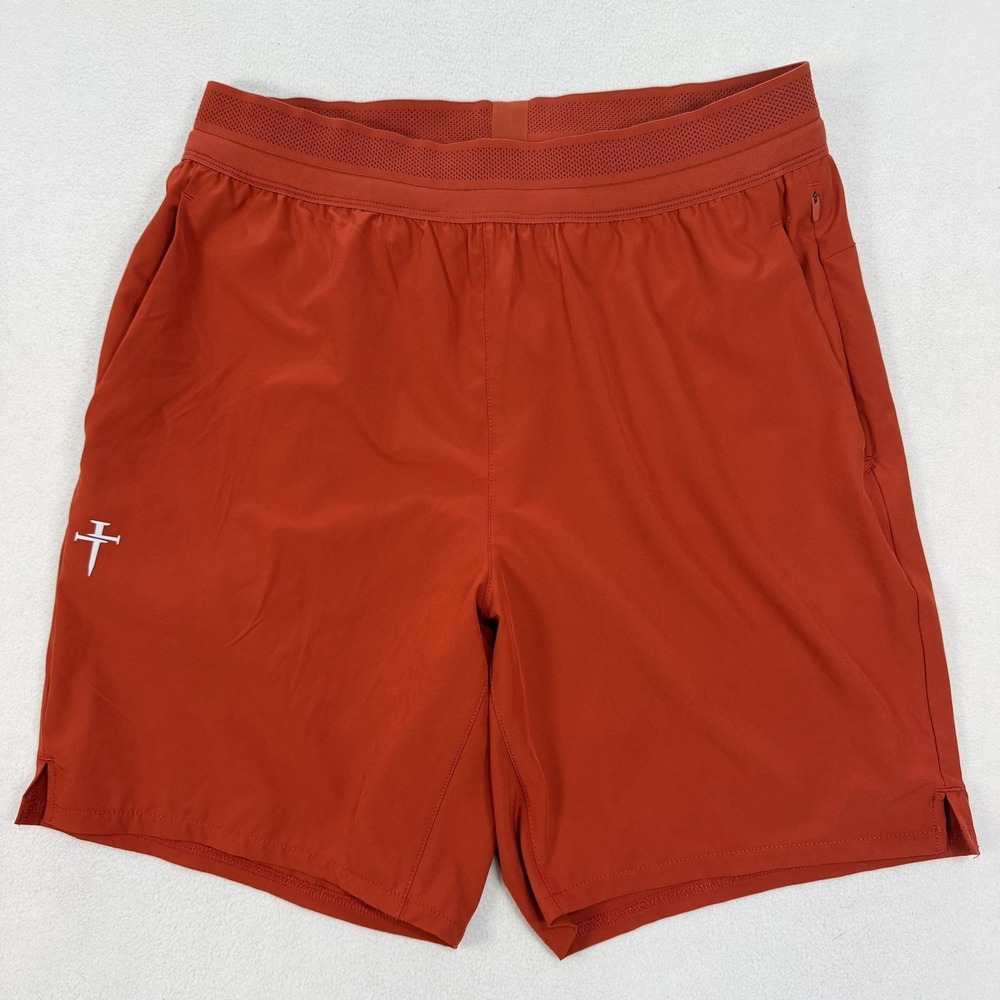 Three Nails Mens Vapor-Lite Cross Shorts Small Athletic Shorts Orange Terracotta